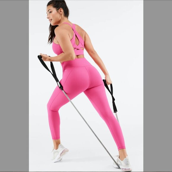 Fabletics Hot-Pink Workout Leggings - Picture 6 of 7